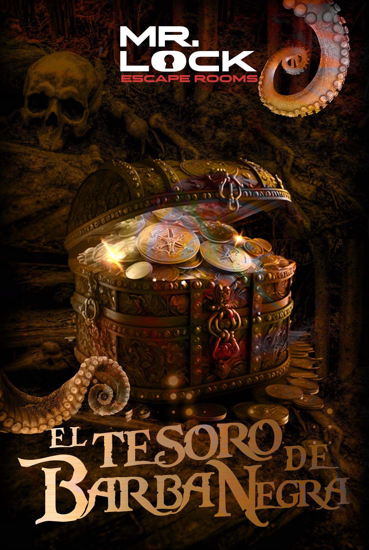 Póster de la sala El Tesoro de Barba Negra de Mr. Lock